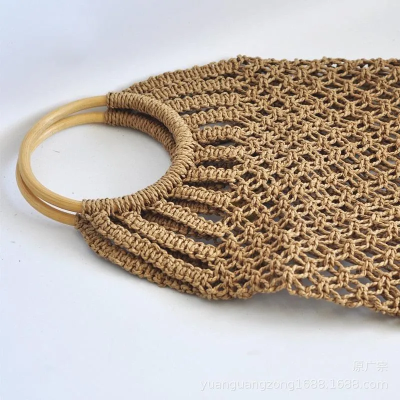Hand-knitted Hollow Handbag