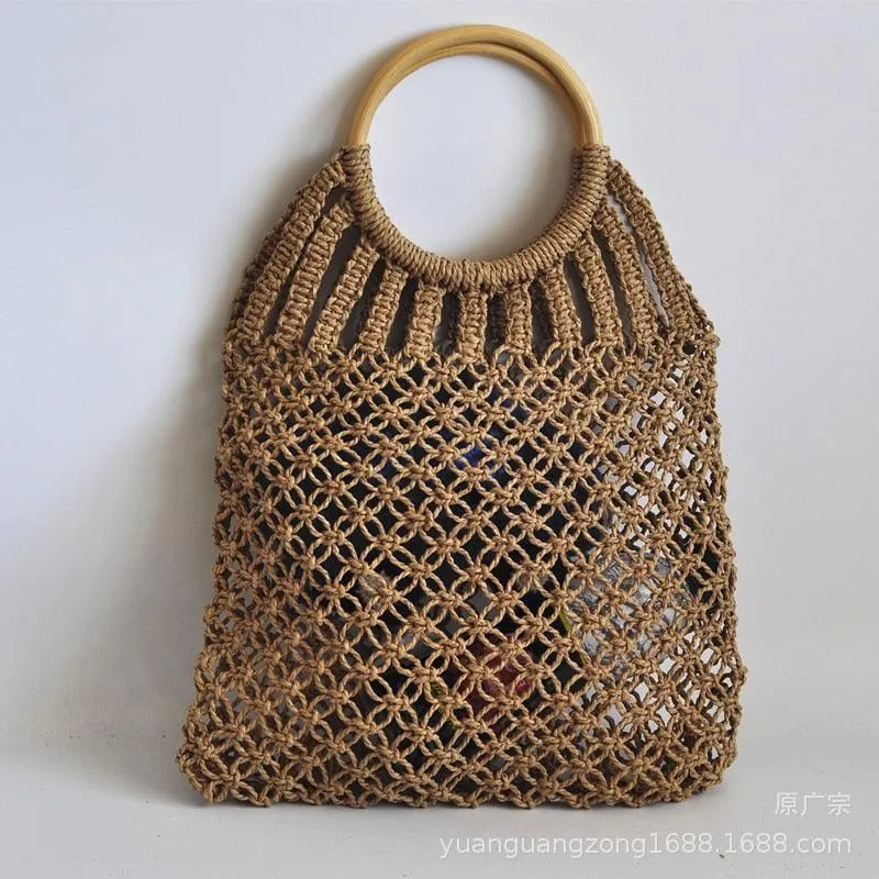 Hand-knitted Hollow Handbag