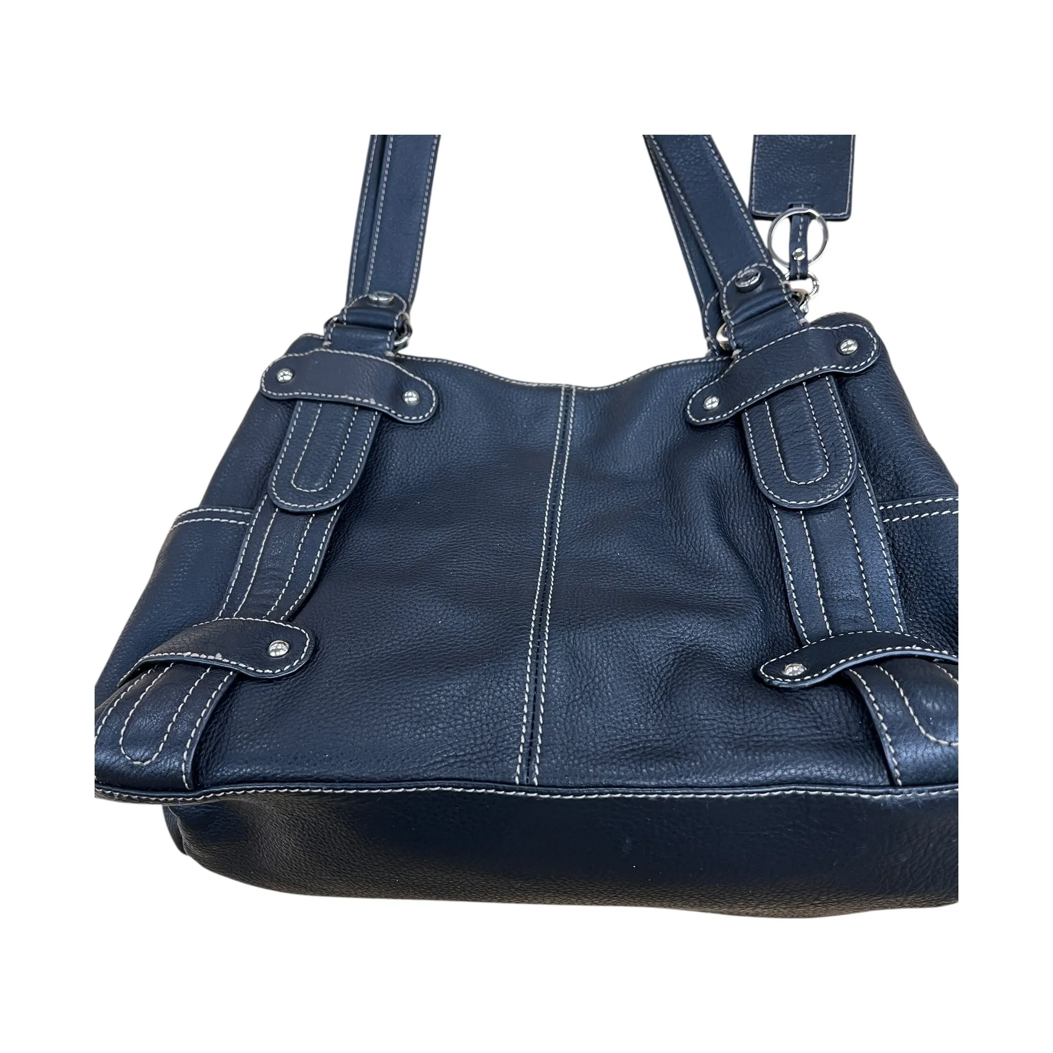 Handbag Leather By Tignanello  Purses In Black, Size:Medium