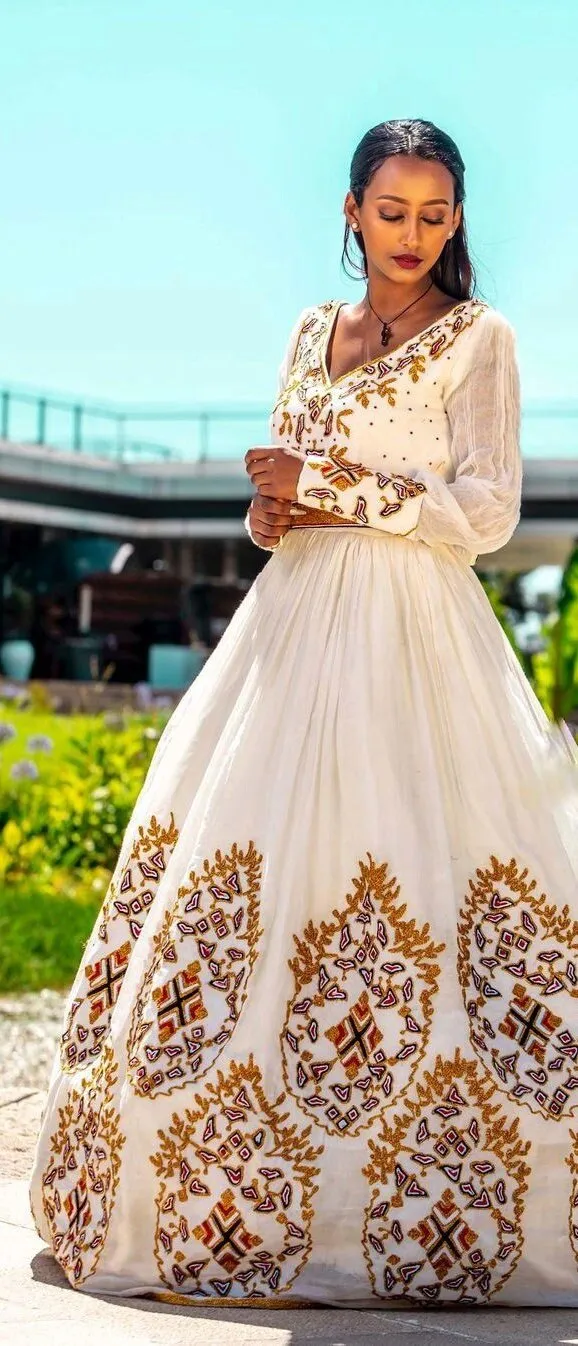 Handwoven Habesha Dress Wedding Habesha Kemis Habesha Libs Eritrean Dress