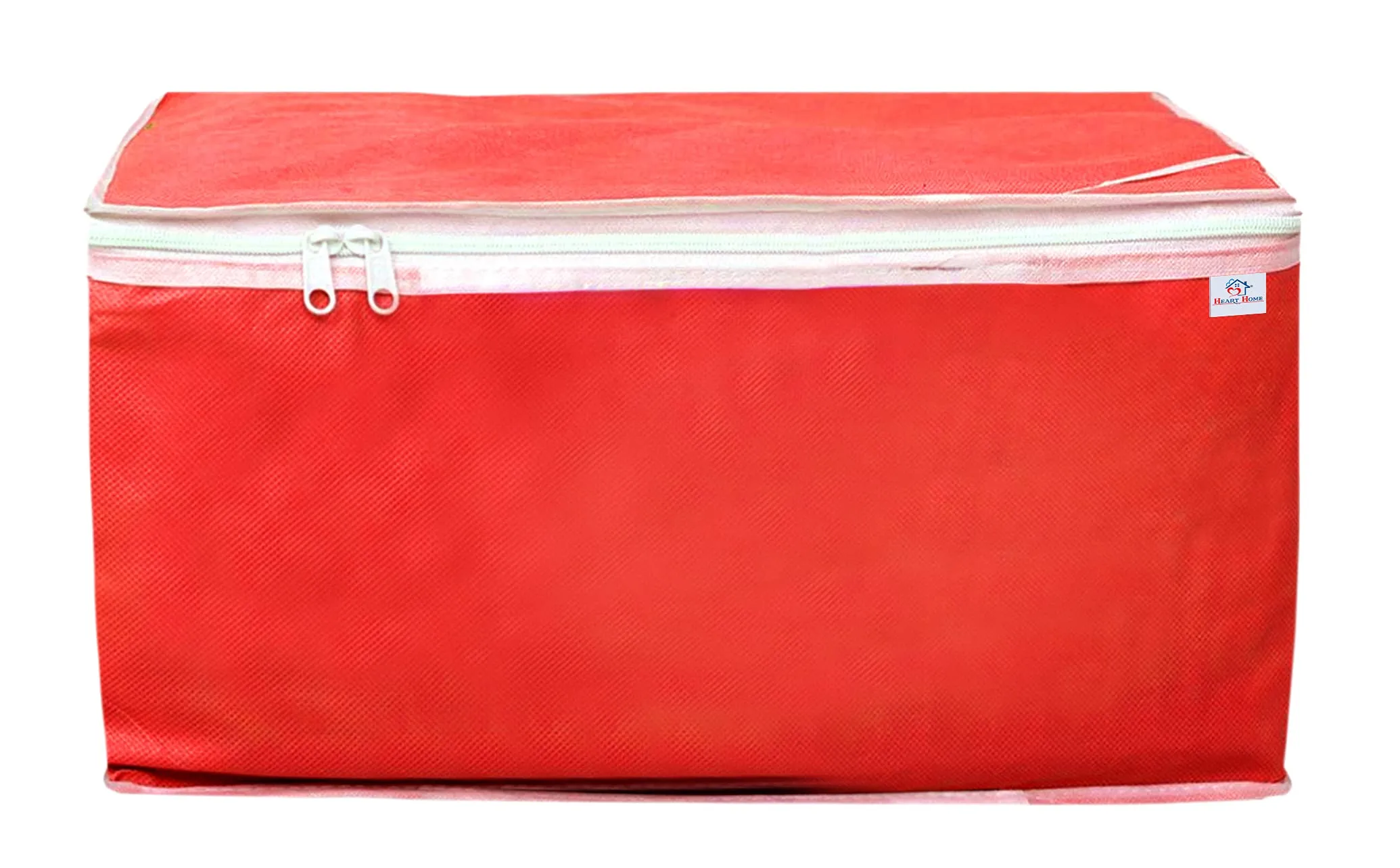 Heart Home Non Woven Petticoat Cover Wardrobe Organiser Clothes Storage Bag-Pack of 3 (Red)-HS_38_HEARTH21689