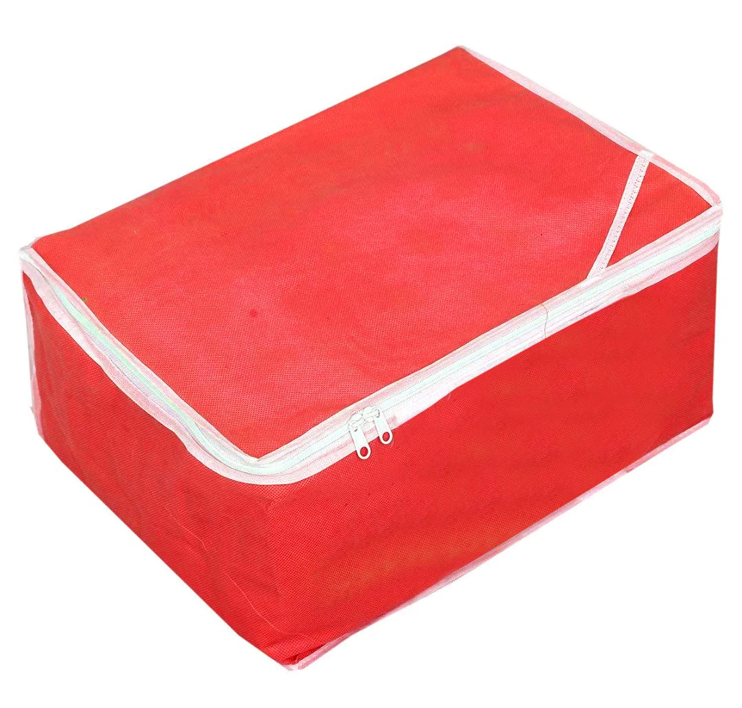 Heart Home Non Woven Petticoat Cover Wardrobe Organiser Clothes Storage Bag-Pack of 3 (Red)-HS_38_HEARTH21689
