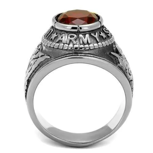 High-Polished Stainless Steel Ring with Synthetic Synthetic Glass in Siam for Women Style TK414706