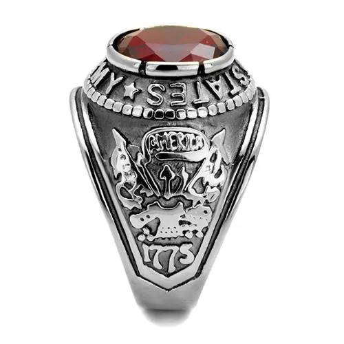 High-Polished Stainless Steel Ring with Synthetic Synthetic Glass in Siam for Women Style TK414706