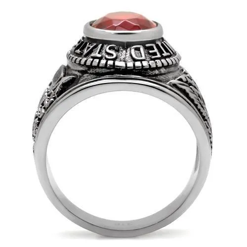 High-Polished Stainless Steel Ring with Synthetic Synthetic Glass in Siam for Women Style TK414706