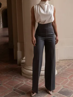 High Waistline Graceful Straight Leg Pants