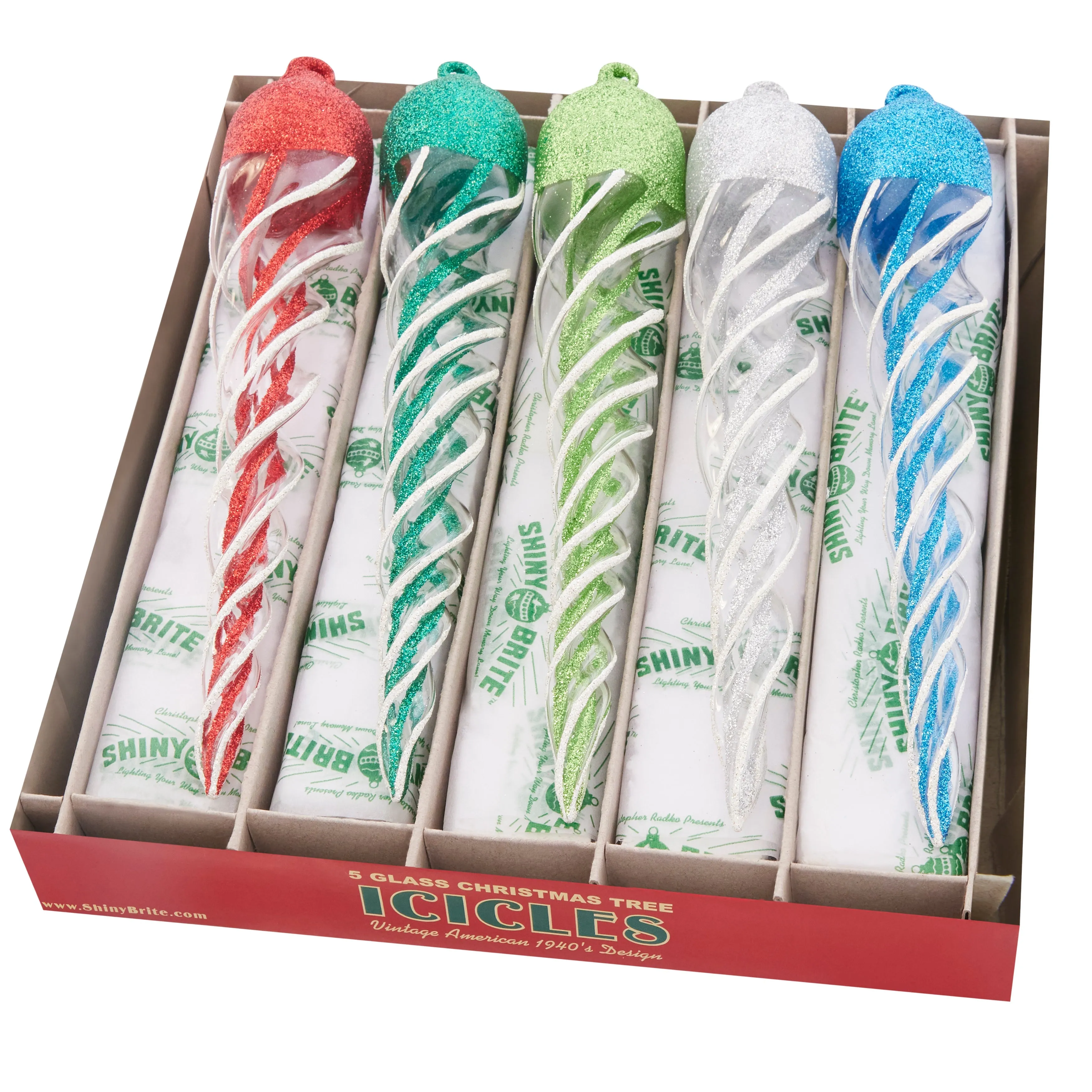 Holiday Splendor 5 Count 8.5" Glass Icicles