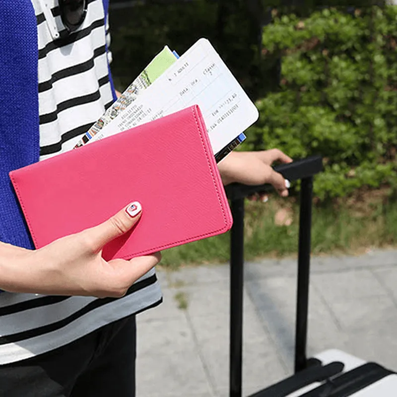 Honana HN-PB5 5 Colors Leather Passport Holder Travel Cards Case Cover Bag
