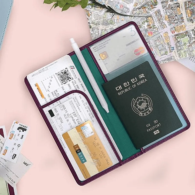 Honana HN-PB5 5 Colors Leather Passport Holder Travel Cards Case Cover Bag