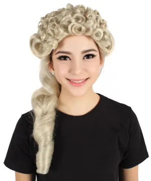 HPO Adult Women's Vintage Retro Ringlet Blonde Wig| Perfect for Halloween| Flame-retardant Synthetic Fiber
