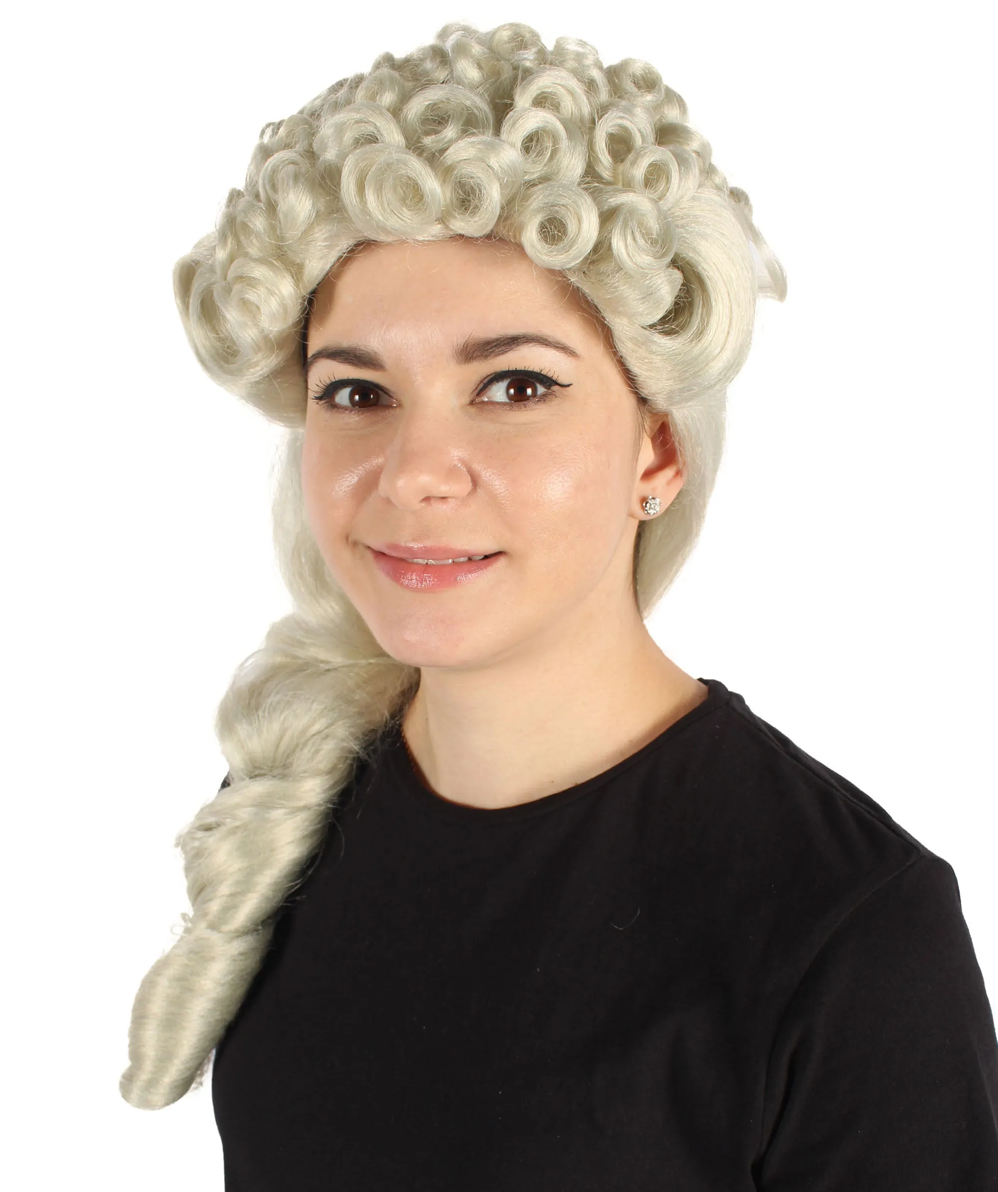 HPO Adult Women's Vintage Retro Ringlet Blonde Wig| Perfect for Halloween| Flame-retardant Synthetic Fiber
