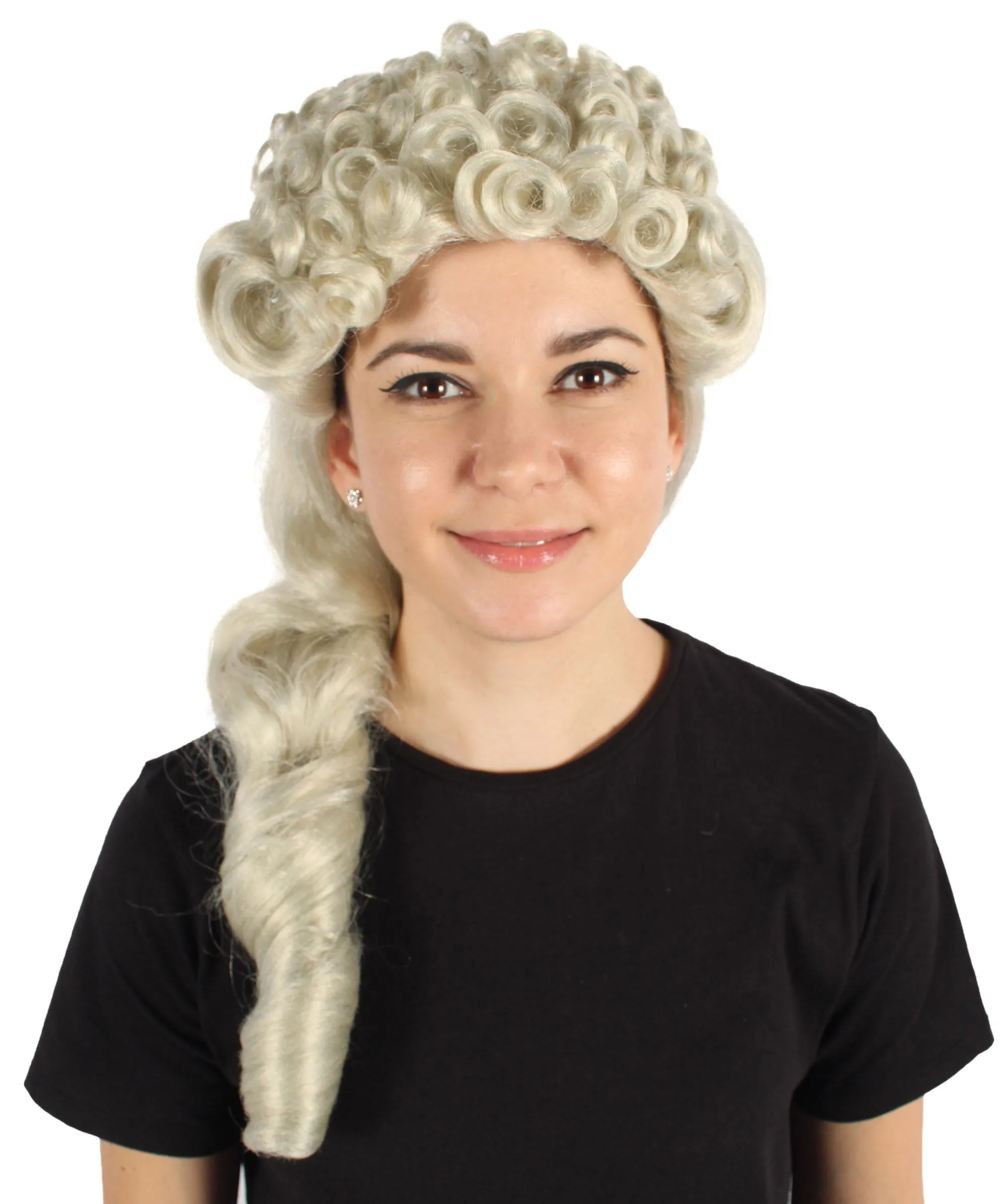 HPO Adult Women's Vintage Retro Ringlet Blonde Wig| Perfect for Halloween| Flame-retardant Synthetic Fiber