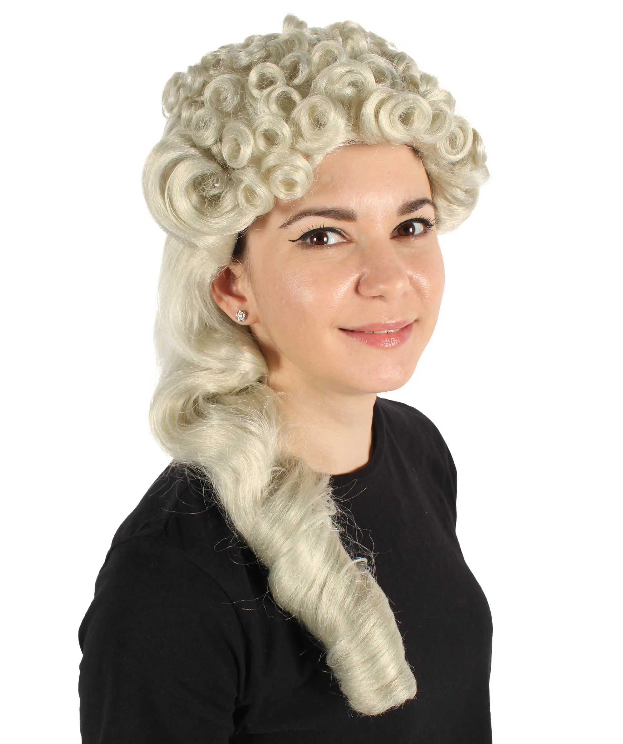 HPO Adult Women's Vintage Retro Ringlet Blonde Wig| Perfect for Halloween| Flame-retardant Synthetic Fiber