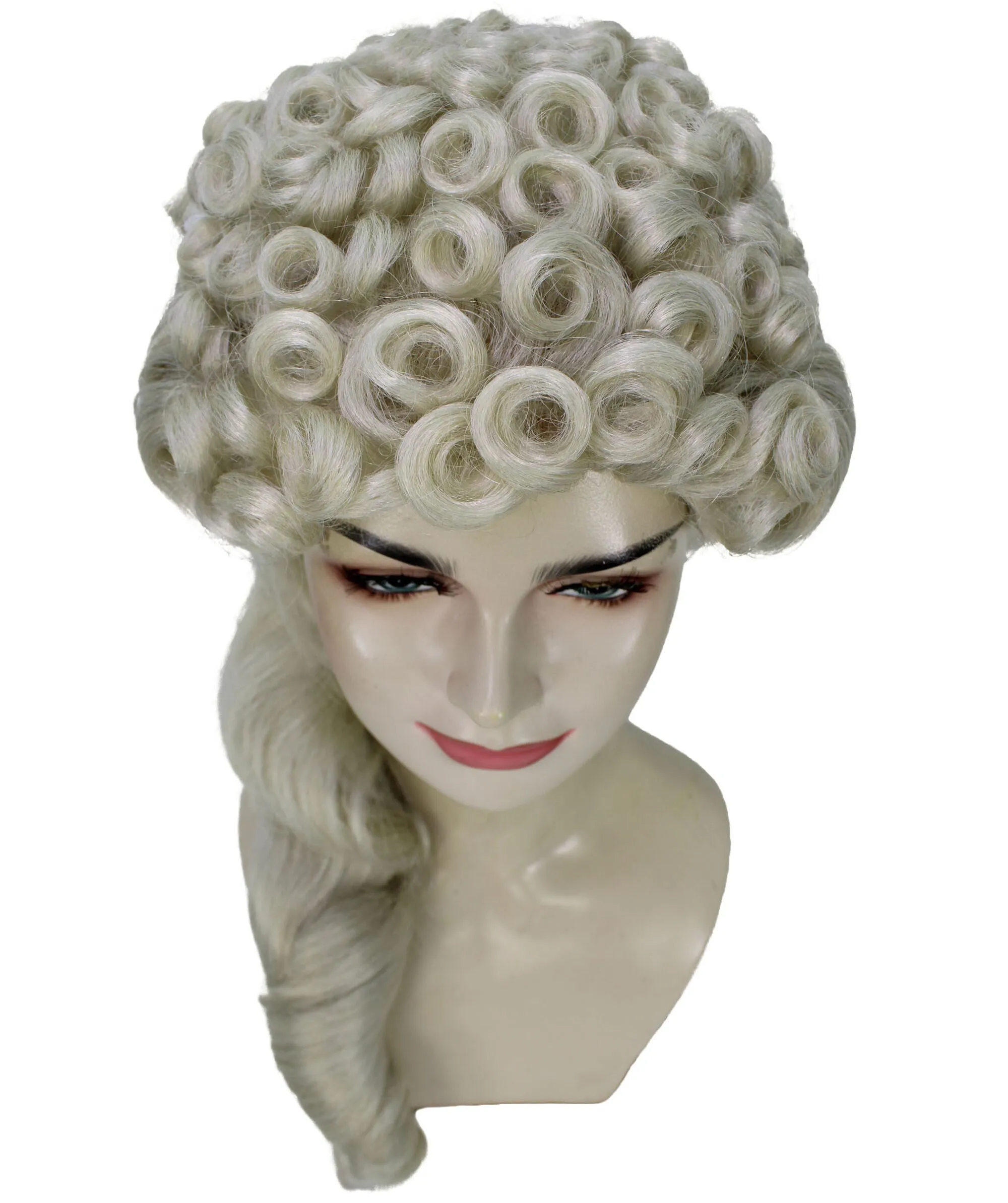 HPO Adult Women's Vintage Retro Ringlet Blonde Wig| Perfect for Halloween| Flame-retardant Synthetic Fiber