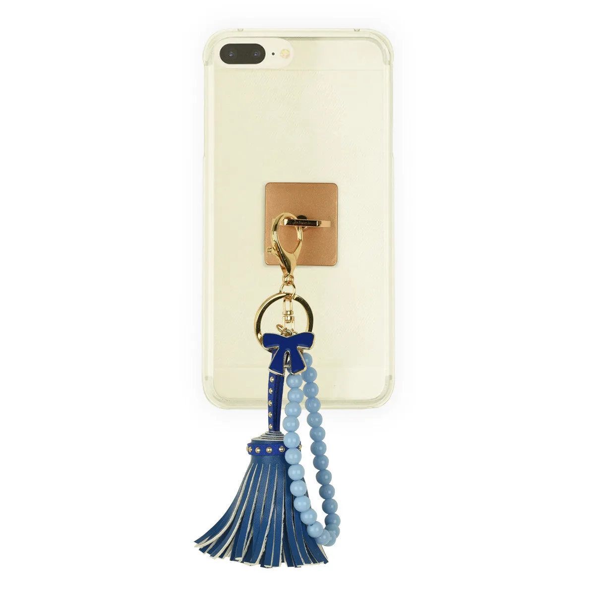 iOrigin Ring Grip/ Kick Stand   Faux Leather Tassel with Beads Bracelet Key Chain Charm for Mobile Phones & Tablets
