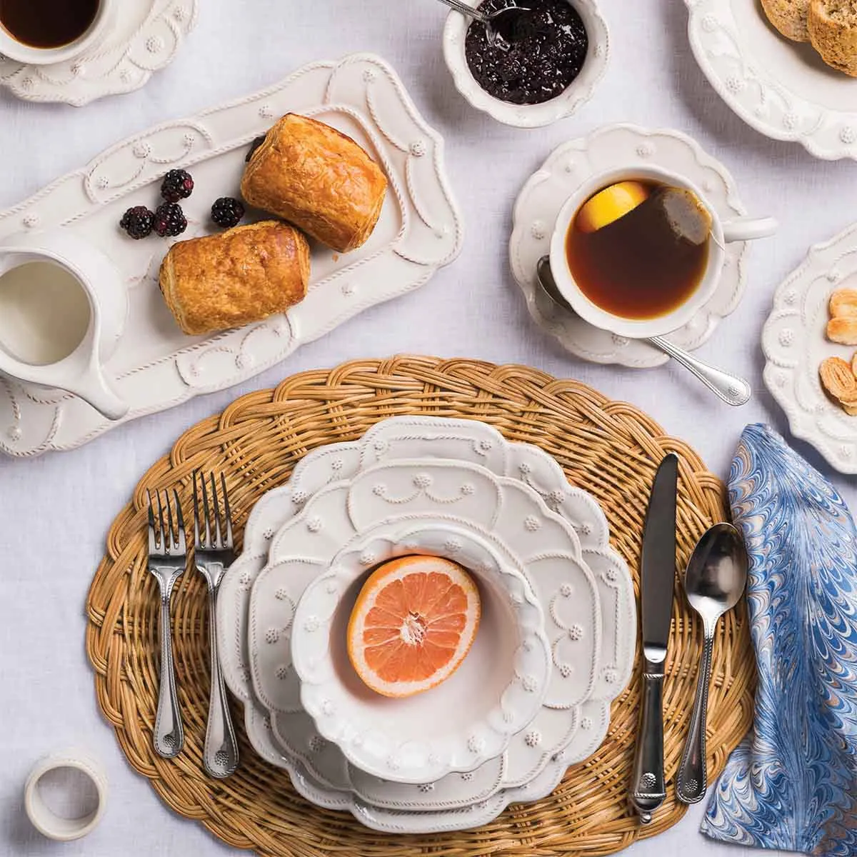 Jardins du Monde Saucer - Whitewash