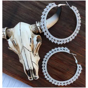 Jenni Rhinestone Hoop Earrings
