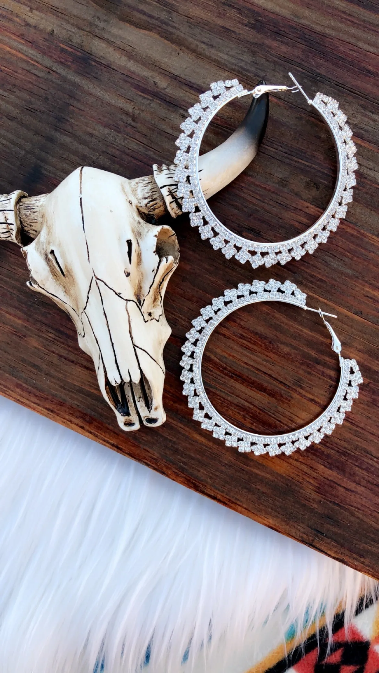 Jenni Rhinestone Hoop Earrings