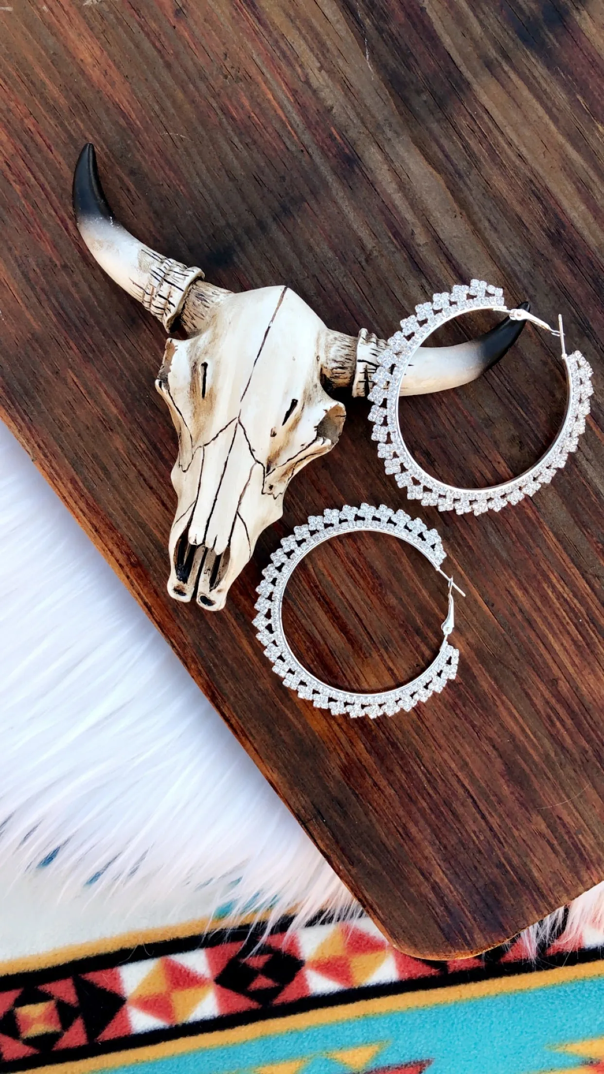 Jenni Rhinestone Hoop Earrings