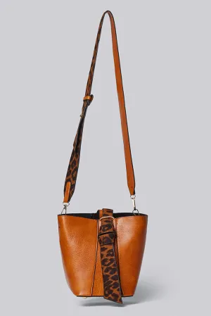 Jimna Crossbody Camel Bucket Bag