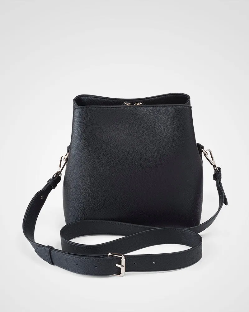 Joanie 3 Compartment Crossbody Bucket Bag   Aztec Bag Strap
