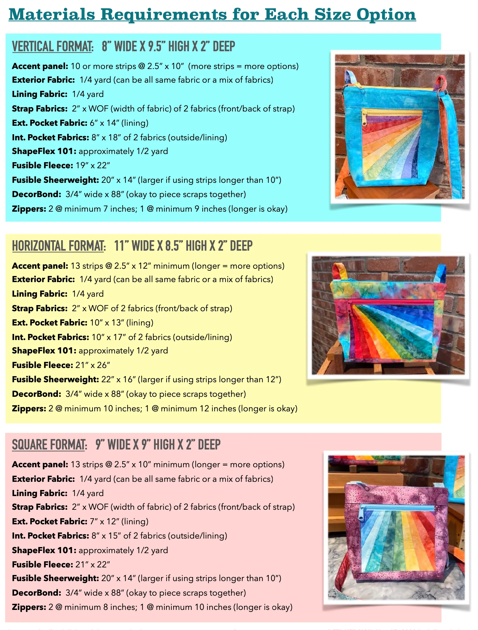 Julicita Rainbow Crossbody PDF Pattern by BozemanBatiks
