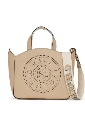 KARL LAGERFELD K/CIRCLE PERFORATED-LOGO TOTE BAG