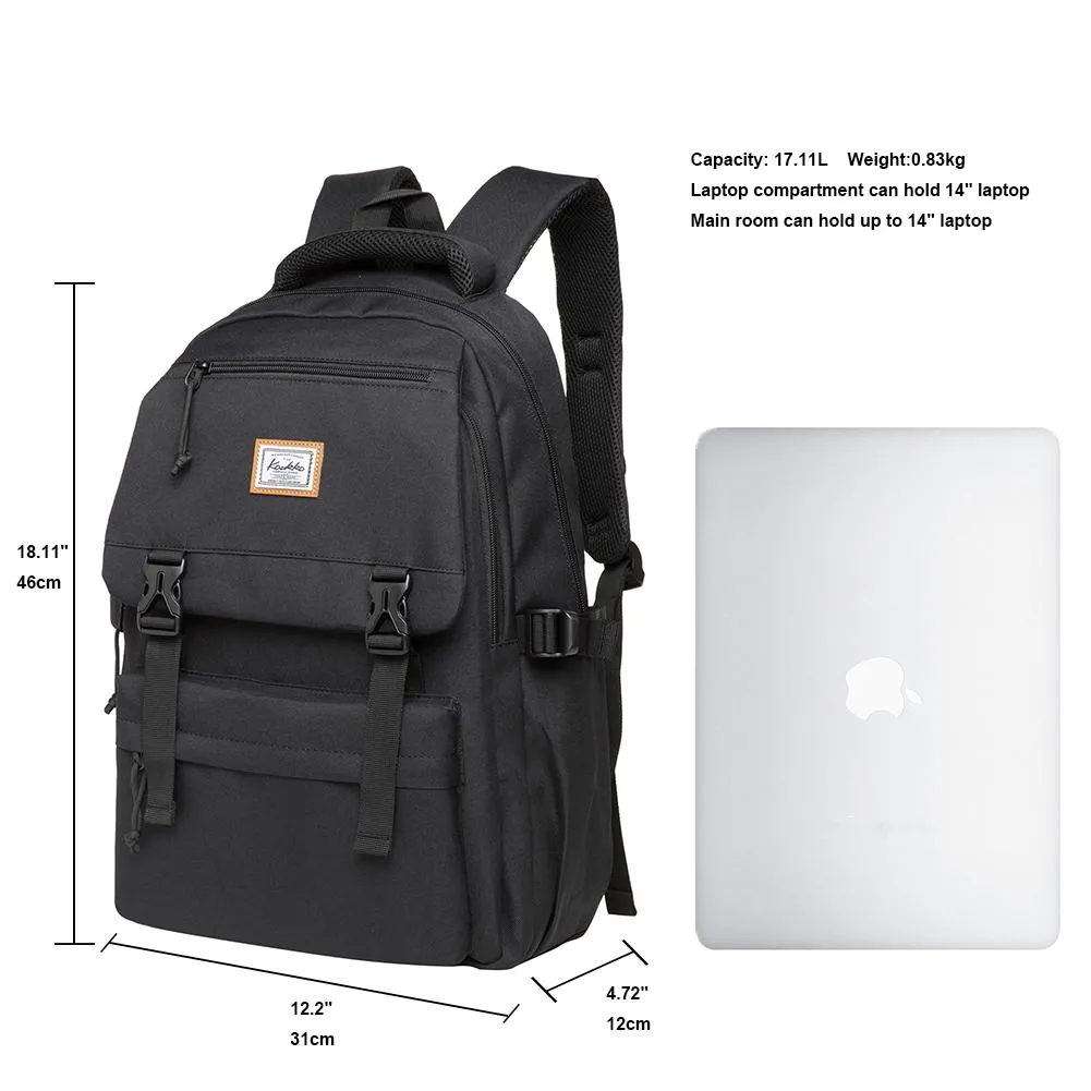 KAUKKO Backpack for School,  KS23 ( Black / 18.4L )