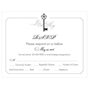 Key Monogram RSVP Black
