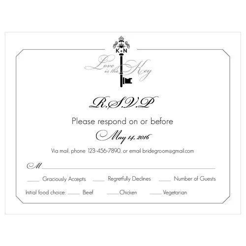 Key Monogram RSVP Black