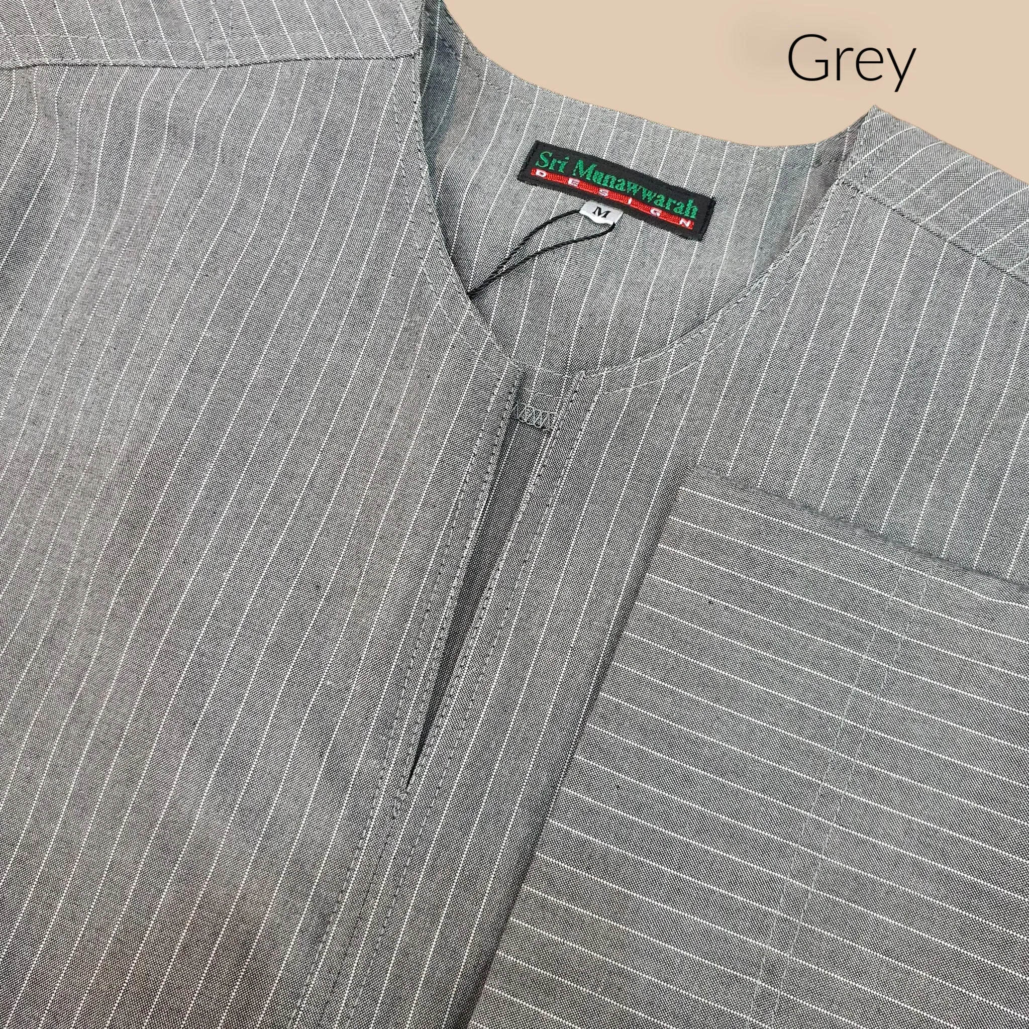 Knee Length MunawwarahMen® Stripe Shirt ~ Cotton