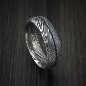 Kuro Damascus Steel Men's Ring Wedding Band Genuine Craftsmanship