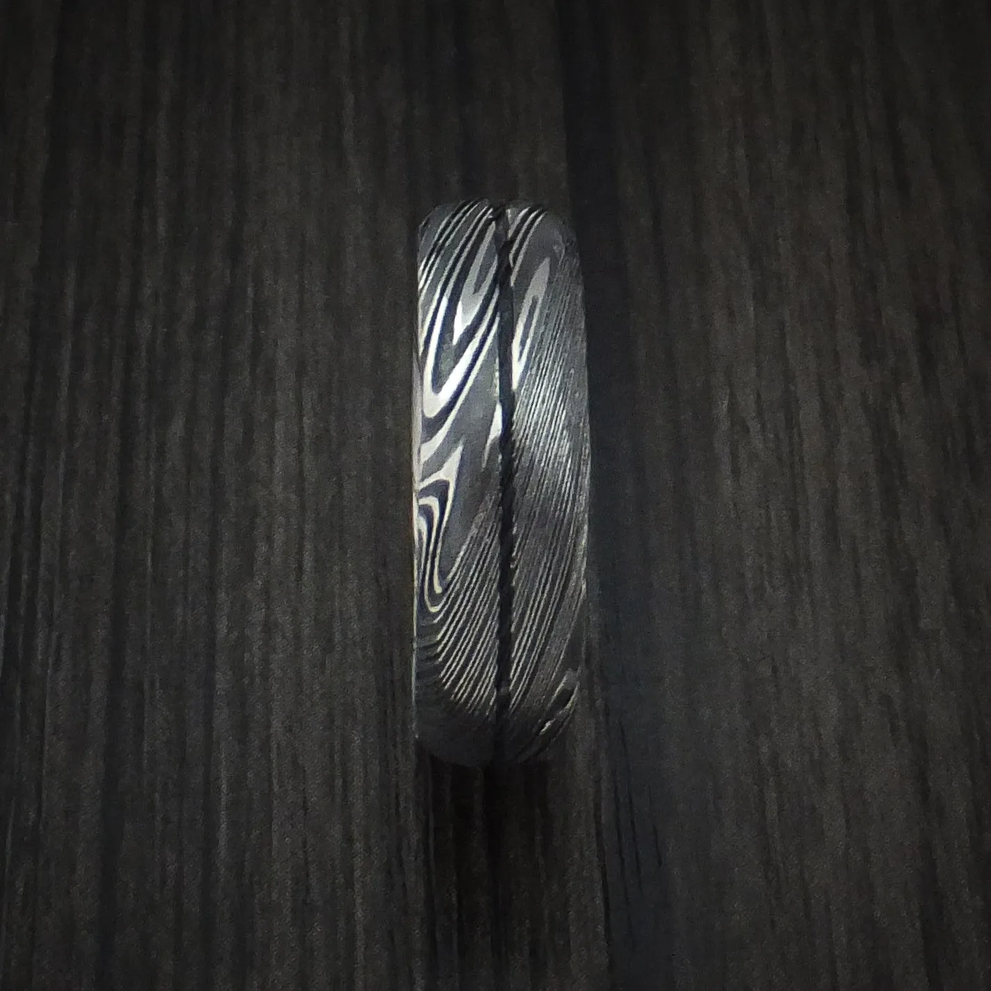 Kuro Damascus Steel Men's Ring Wedding Band Genuine Craftsmanship