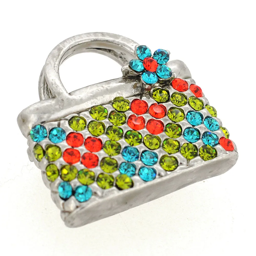 Lady Handbag Swarovski Crystal Pin Brooch