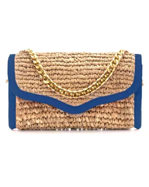 LADY RAFFIA SHOULDER BAG | BRIGHT BLUE