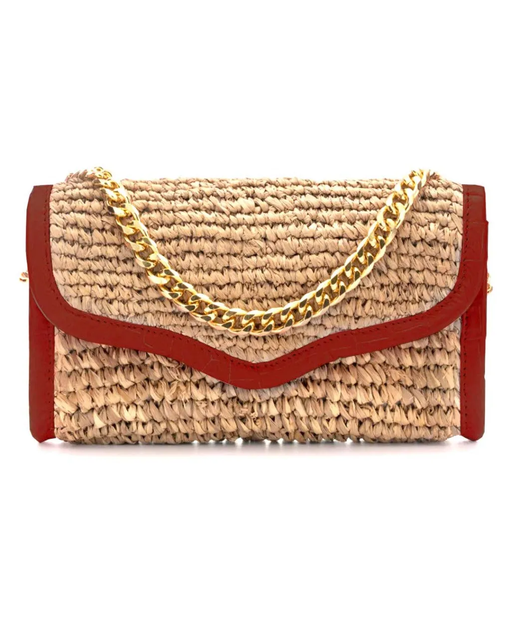 LADY RAFFIA SHOULDER BAG | CHERRY