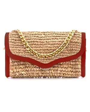 LADY RAFFIA SHOULDER BAG | CHERRY