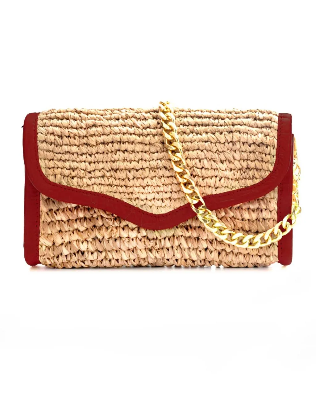 LADY RAFFIA SHOULDER BAG | CHERRY