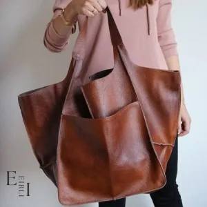 Large Tote Bags, Brown