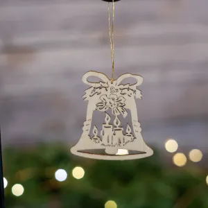 Laser Cut Bell Ornament with Candles