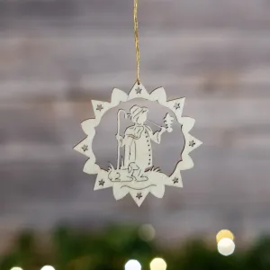 Laser Cut Star Ornament with shepherd