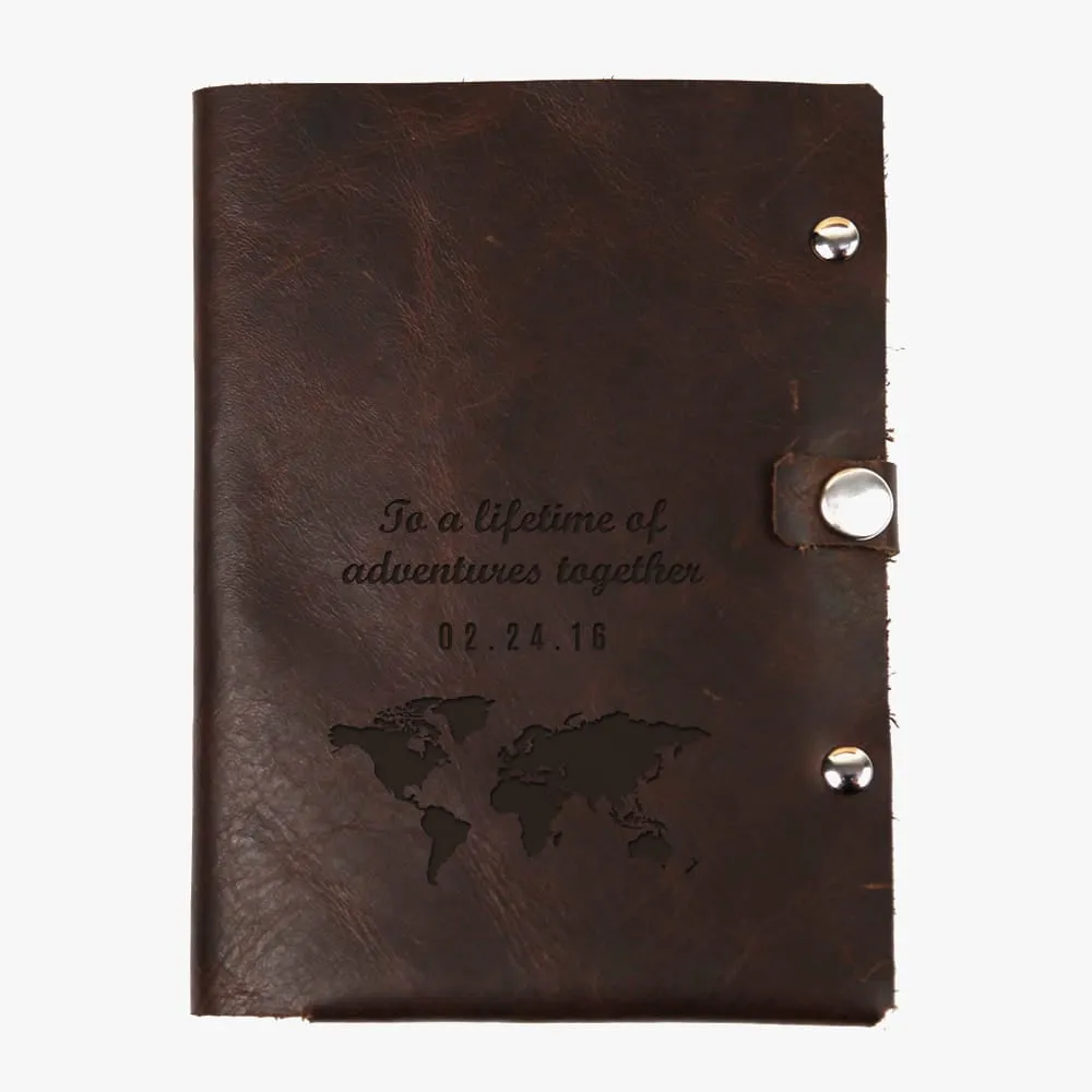 Laser Engraved Handmade Lifetime Adventure Custom Genuine Leather Passport Holder