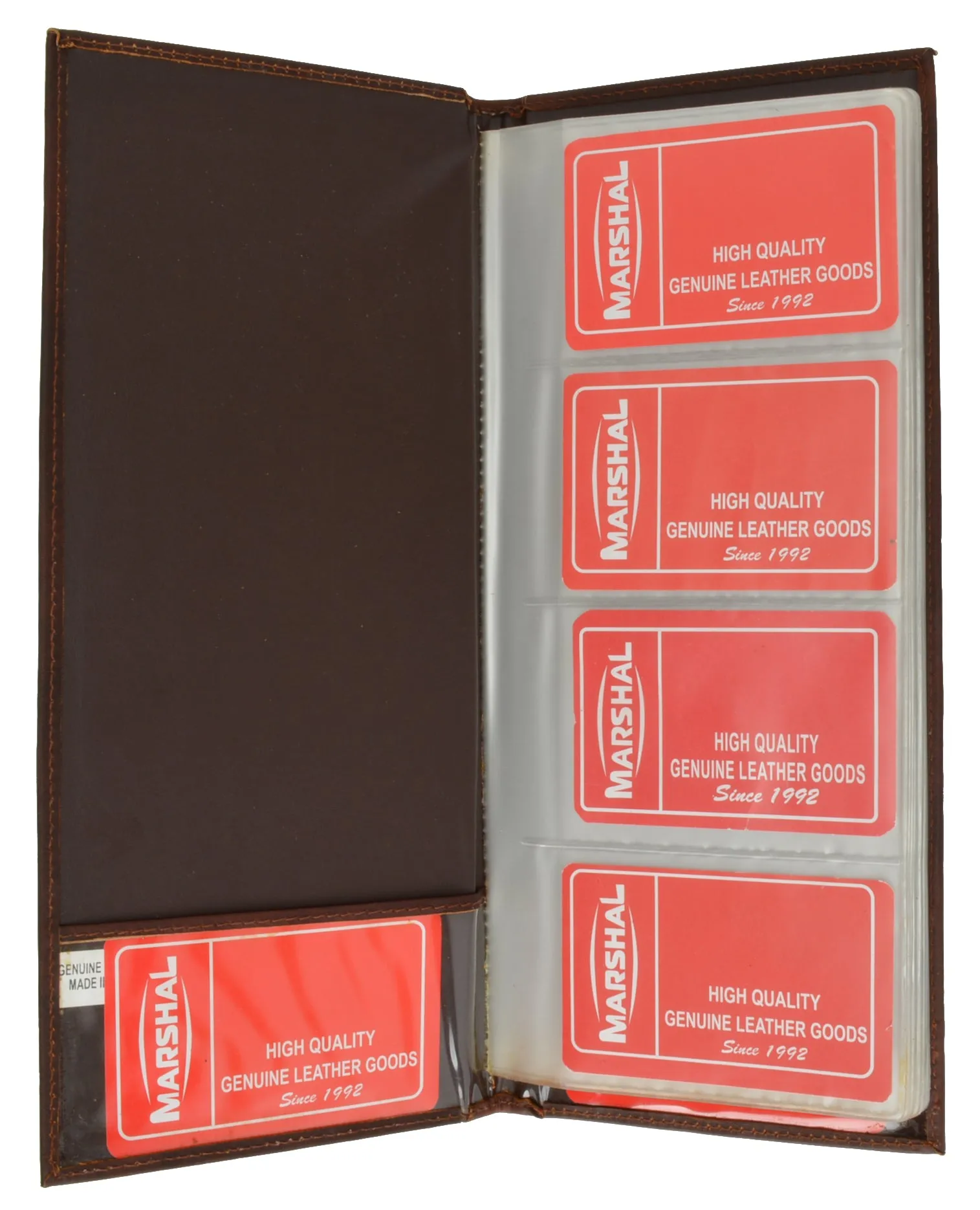Leather Business Cards Holder Case Organizer 160 Name ID Credit Card Book Keeper