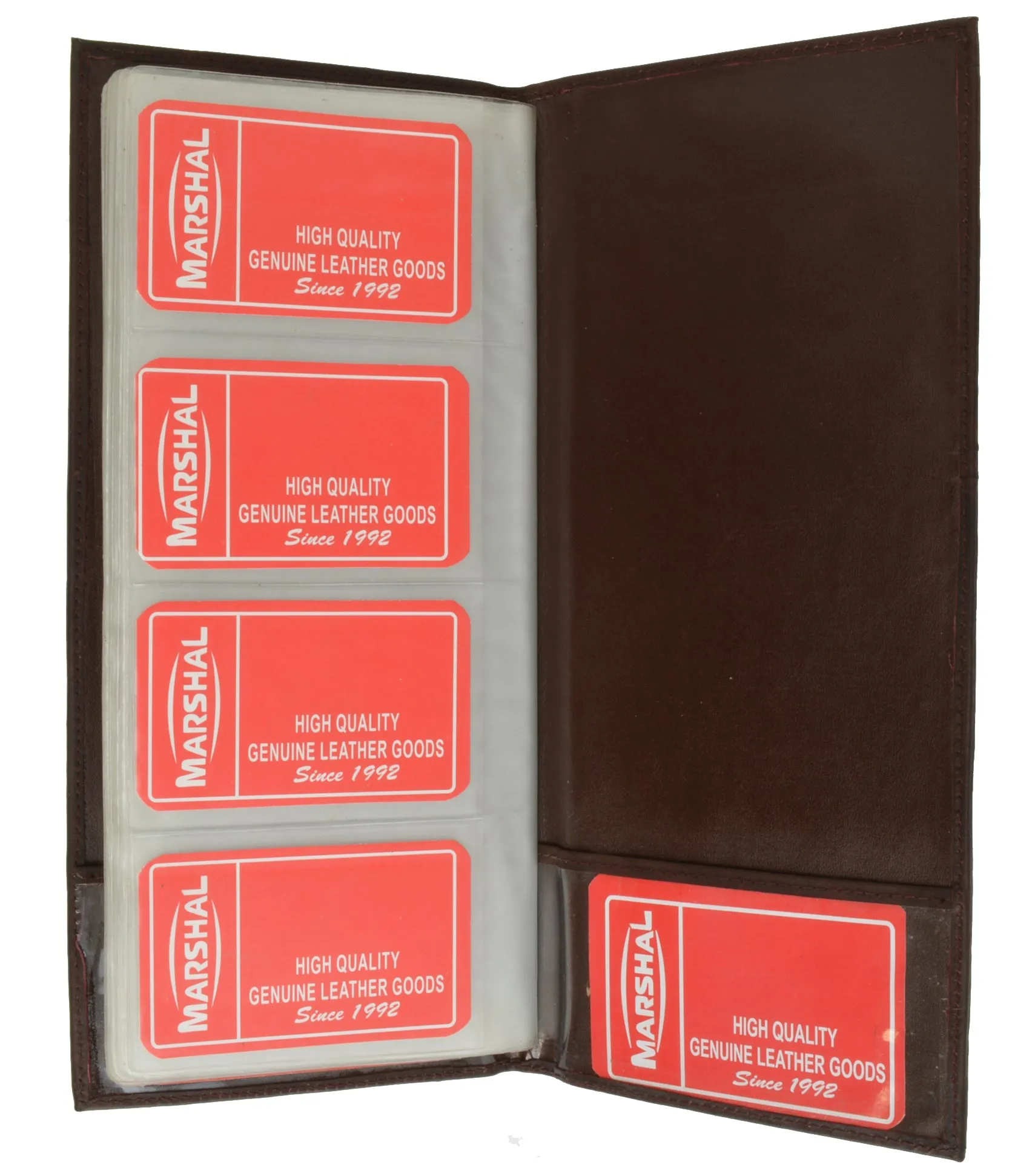 Leather Business Cards Holder Case Organizer 160 Name ID Credit Card Book Keeper
