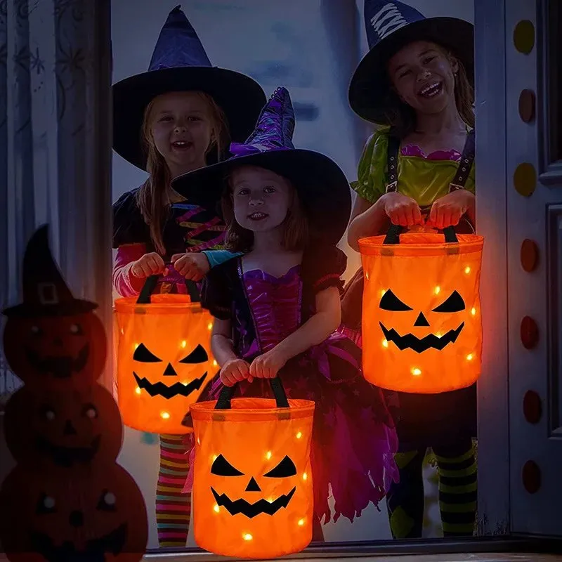 LED Candy Bag - Trick or Treat Pumpkin Bucket