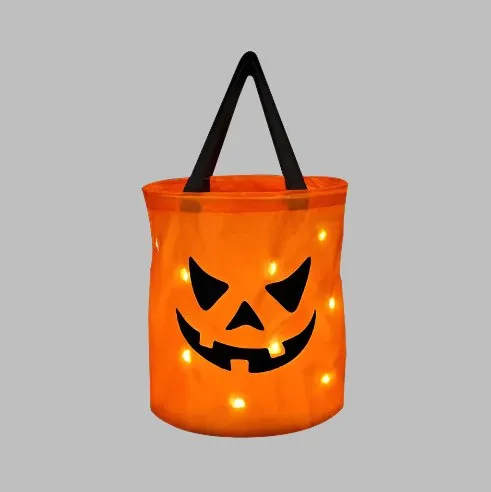 LED Candy Bag - Trick or Treat Pumpkin Bucket