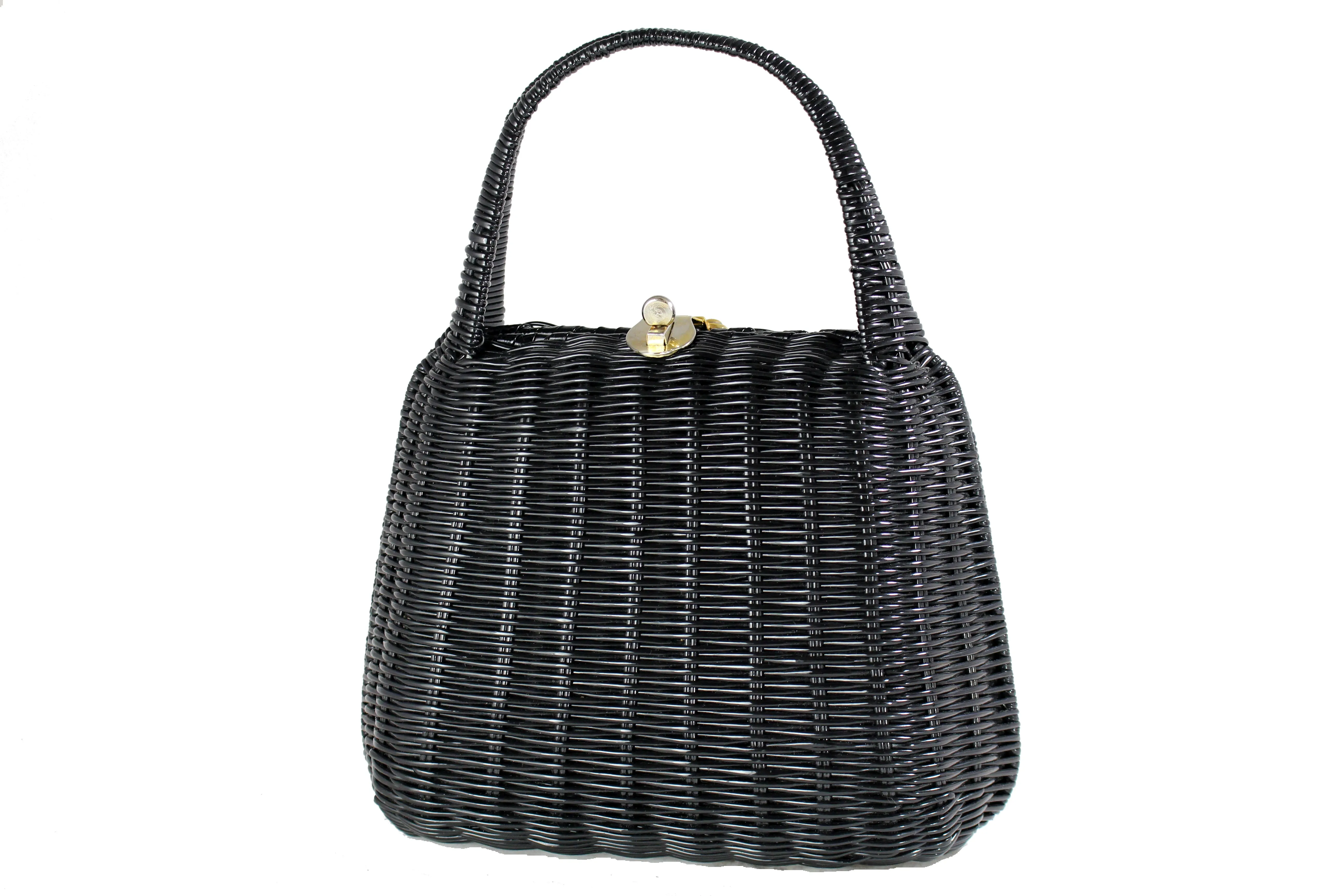 LESCO black plastic wicker bag