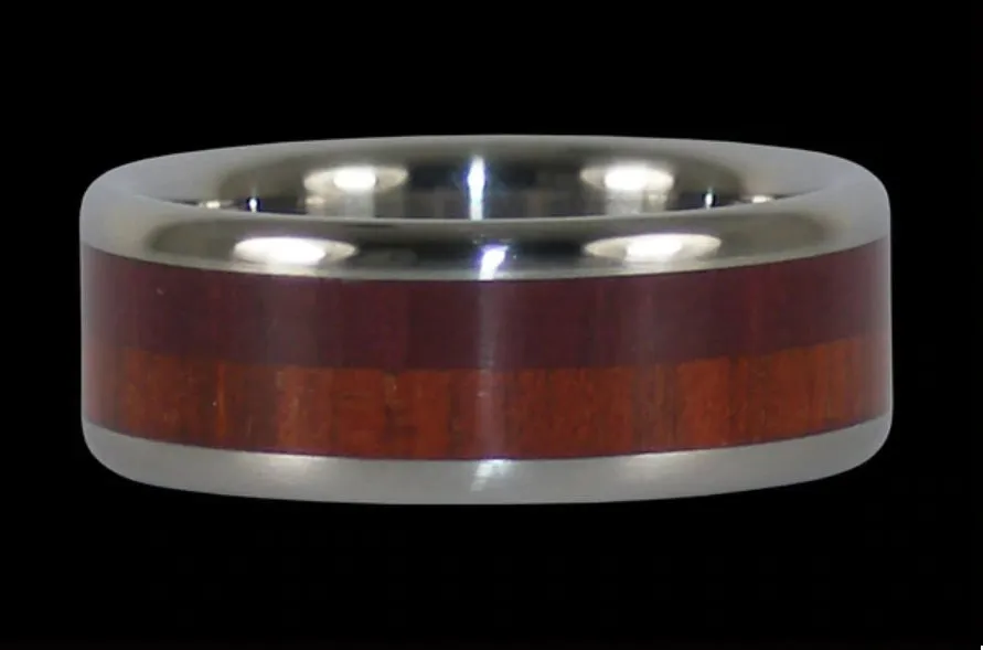 Light and Dark Koa Wood Titanium Ring