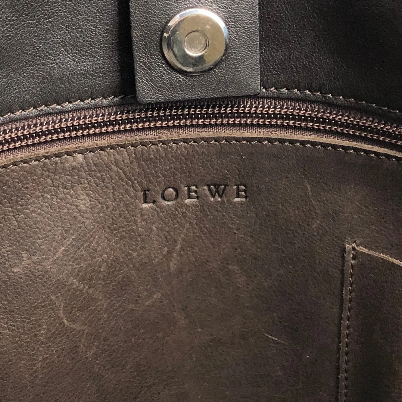 LOEWE Amazona Anagram Handbag Brown Vintage 7gmsdb