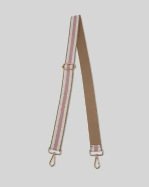 Louenhide Stripe Webbing Guitar Strap - Camel / Pink